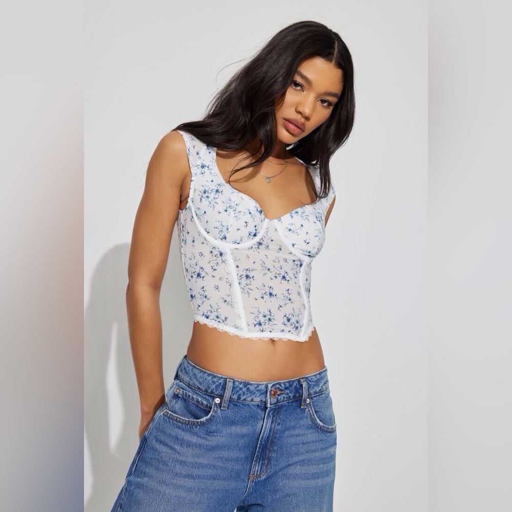 Garage Milan Mesh Tie Back Bustier
